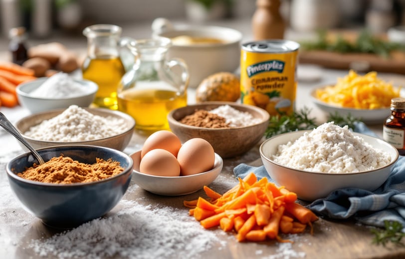 Hawaiian Carrot-Pineapple Cake Ingredients