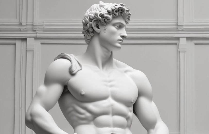 man fighting centaur statue