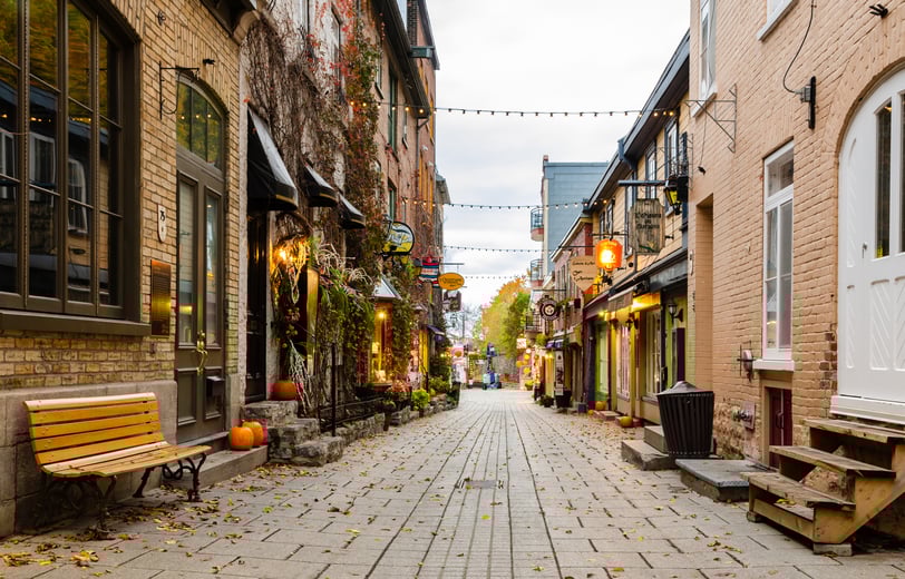 Little street of Rue du Petit-Champlain in Old Quebec city