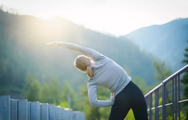 girl taking excercise