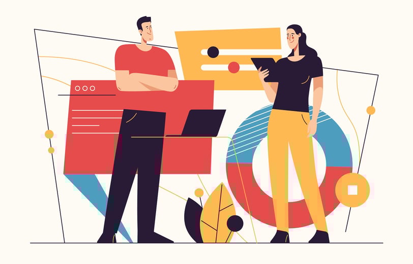 Data gathering illustration concept, content repurposing