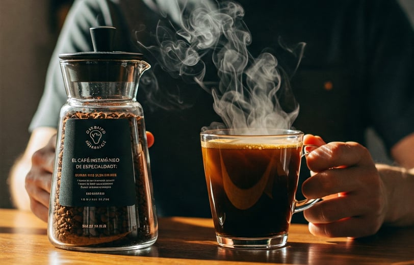 a person holding a coffee cup and a coffee pot
