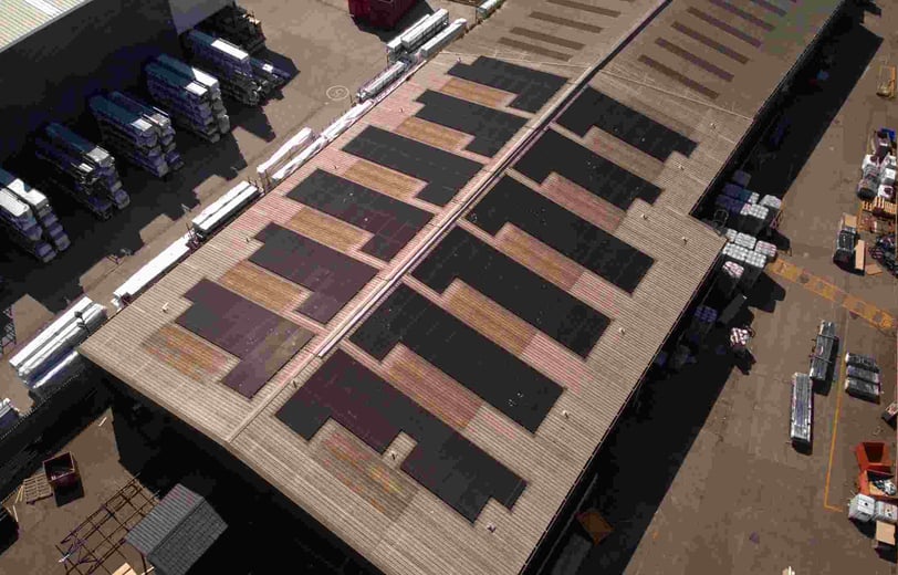 Solar panels on Willerby factory roof