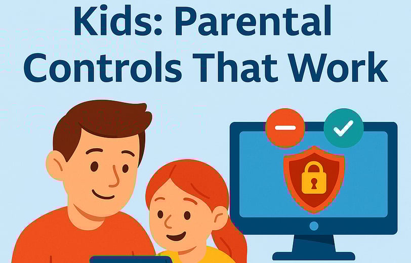 “Illustration of Australian parents using parental controls to protect kids online in 2025”