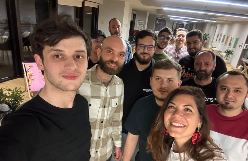 selfie with the group of devs from Iasi Event