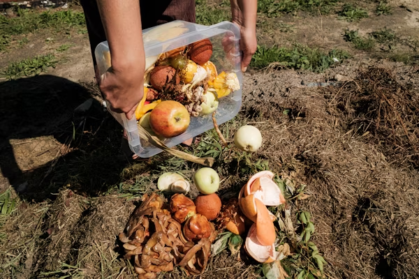 a person holding a plastic container filled with food