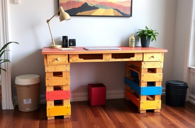 a desk made of pallets