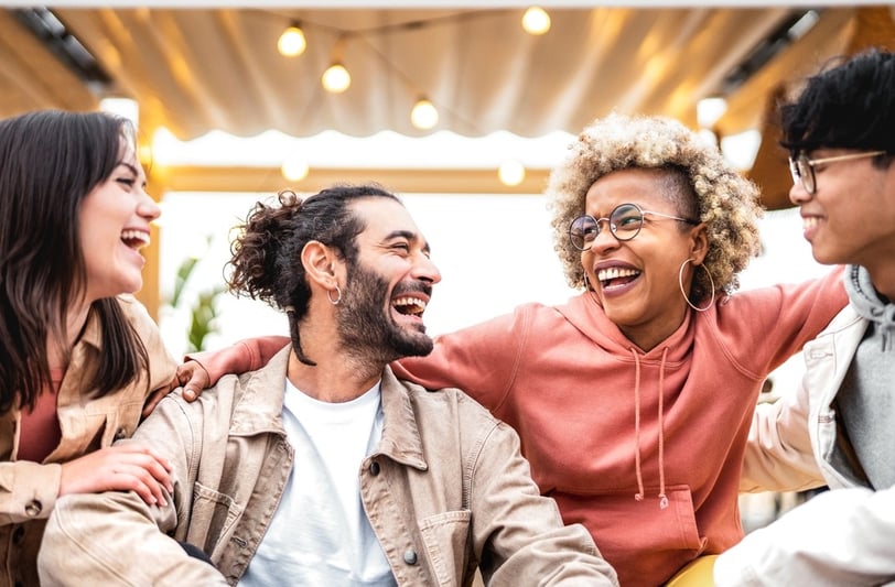 Friends being happy and enjoying life with less stress