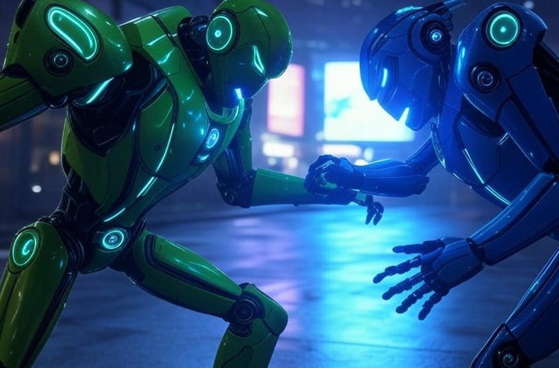 a robot - like robot with glowing eyes and glowing eyes