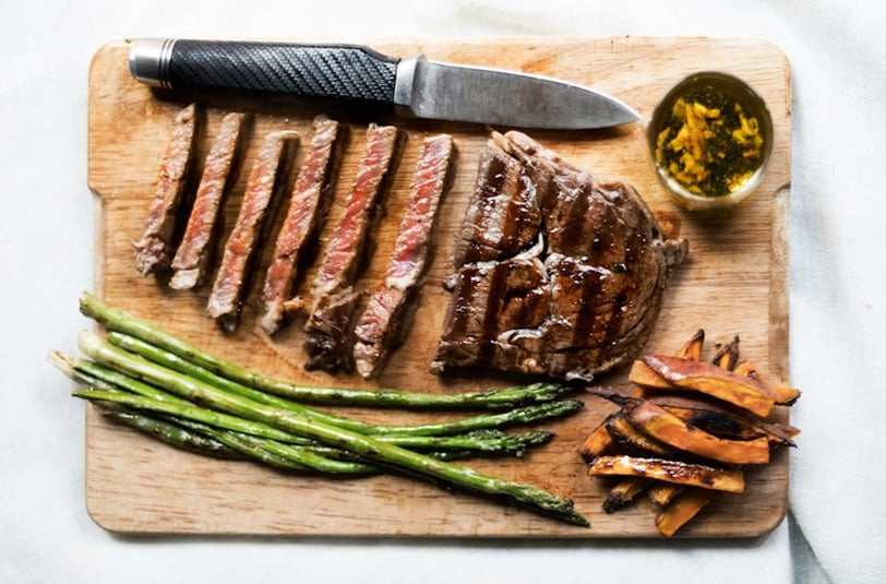 steak being prepared