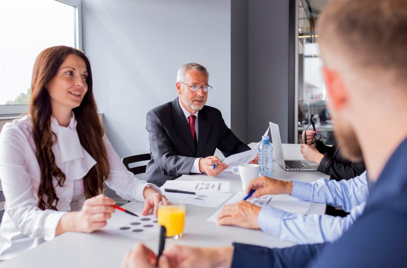 A group of business people in a meeting