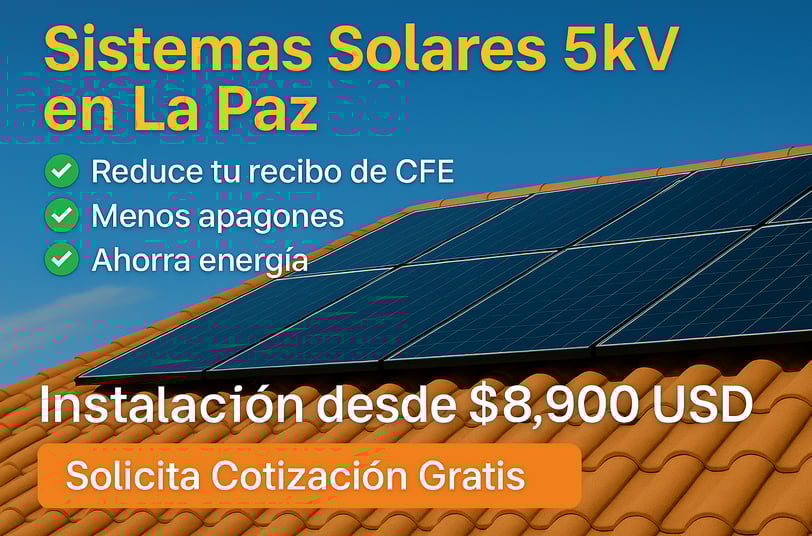 5kW solar system La Paz,,solar panel installation La Paz,,affordable solar La Paz Mexico,,residentia