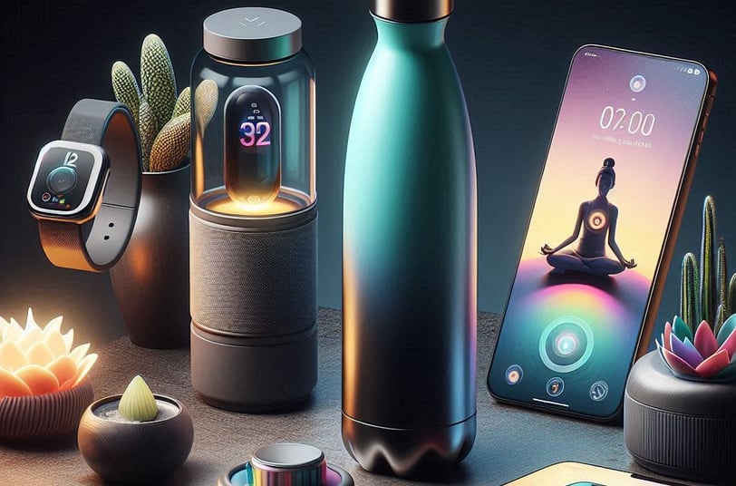 An image of various health and wellness gadgets