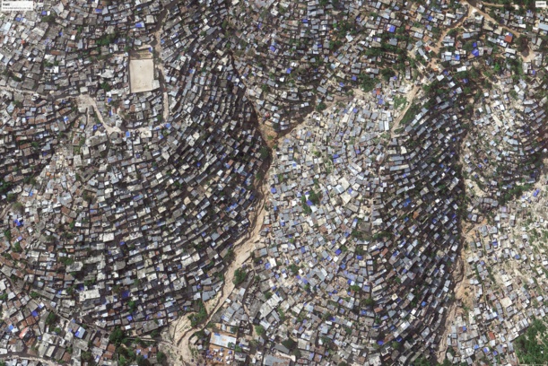 Aerial view of the neighbourhood of Jalousie near Port-au-Prince in Haiti