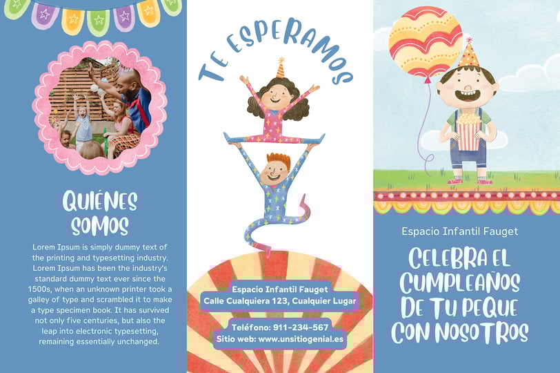folleto de cumpleaños infantil