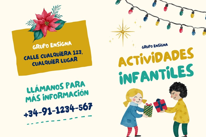 plantilla de díptico infantil