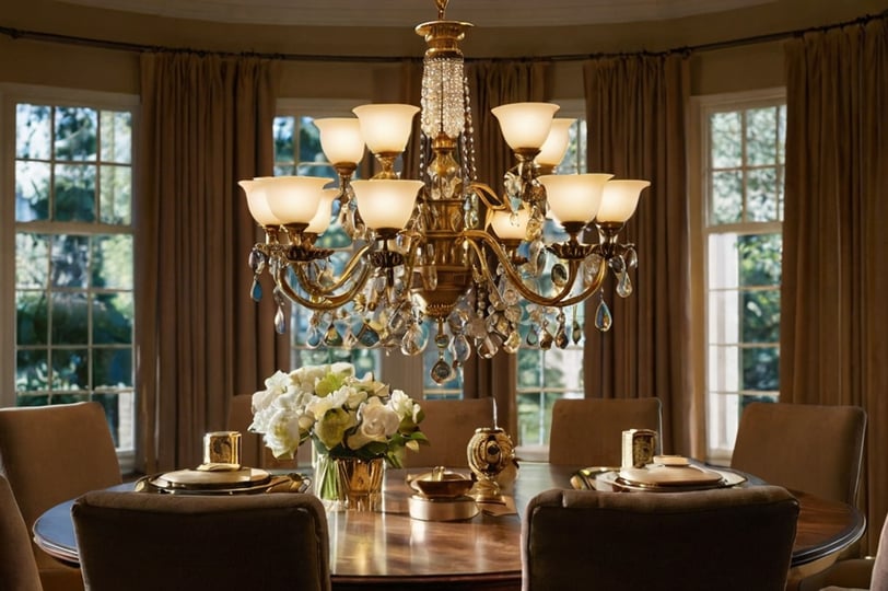 Home decor with brass lighting accents, adding a touch of sophistication to the room