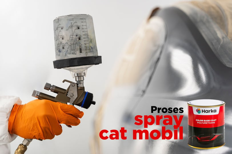 cat oven menggunakan Harka PU base coat