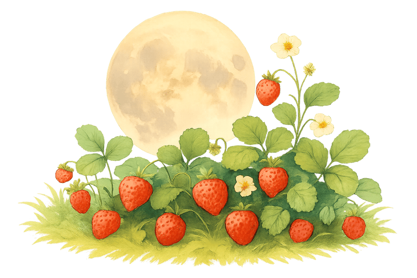 full moon over a strawberry patch spellboundandstunning.com