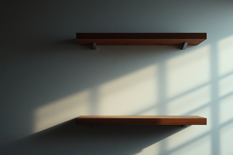 wooden floating shelves