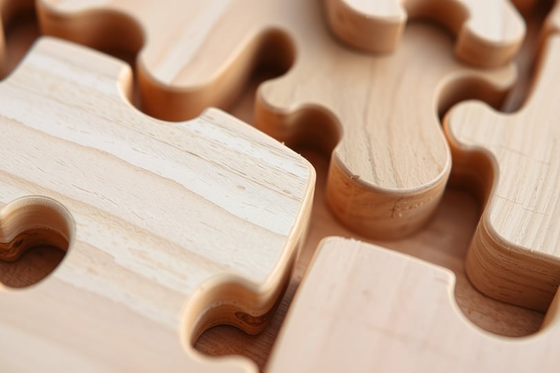 wooden puzzle pieces