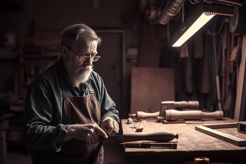 woodworker working on his craft
