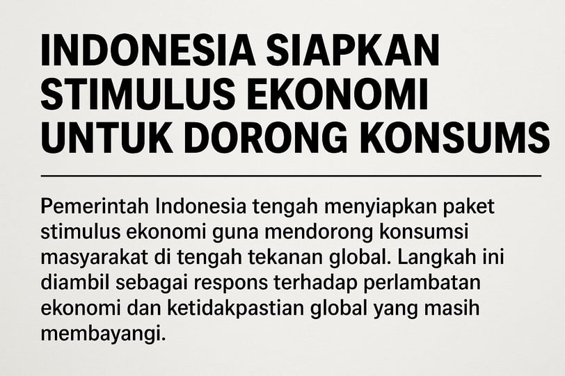 Indonesia Siapkan Stimulus Ekonomi Besar untuk Dongkrak Konsumsi Domestik-NuntiaNews