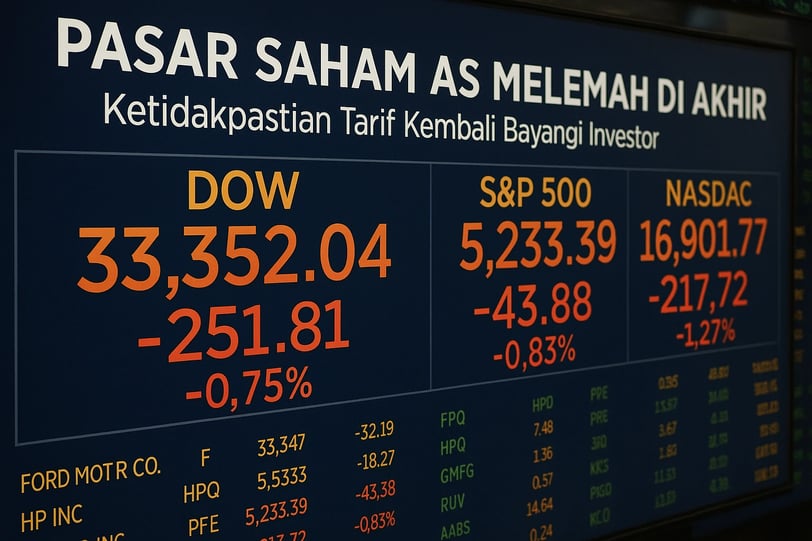 Pasar Saham AS Melemah di Akhir Mei: Ketidakpastian Tarif Kembali Bayangi Investor | NuntiaNews