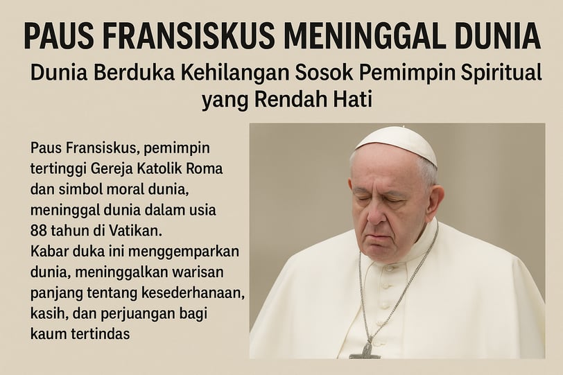 Paus Fransiskus Meninggal Dunia