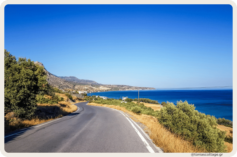 Road next to the sea in Crete