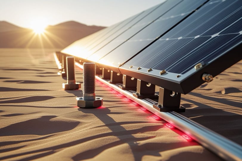 Corrosion-resistant fasteners securing solar panels in the UAE