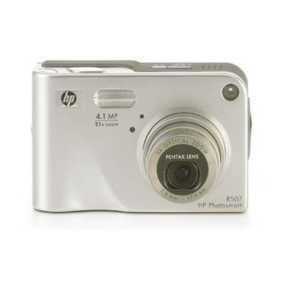appareil photo compact de couleur grise de marque Hewlett Packard