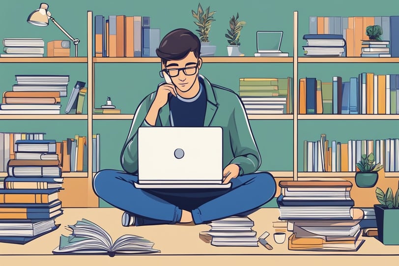 a man sitting on a the floor with a laptop computer