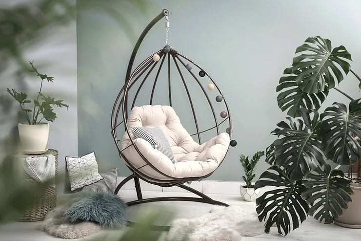 cozy room with plants