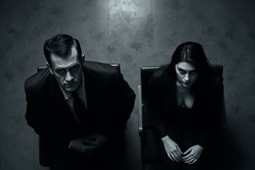 a man and woman sitting on a chair