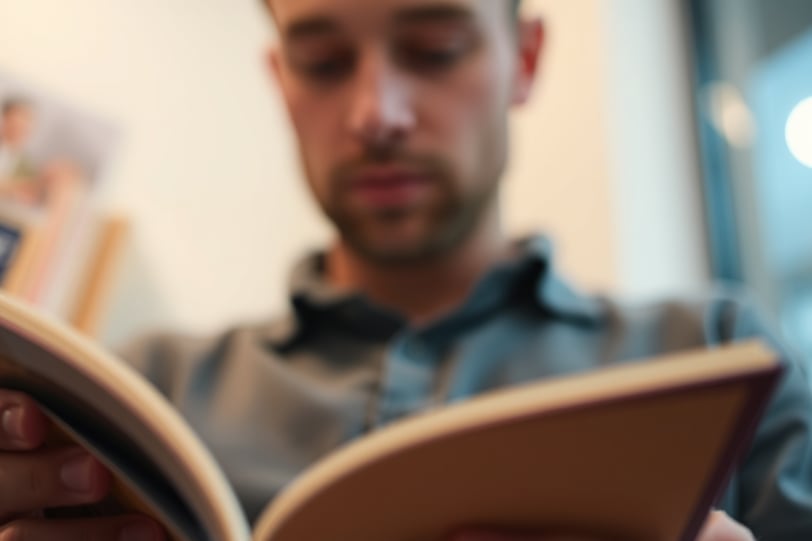man reading a book