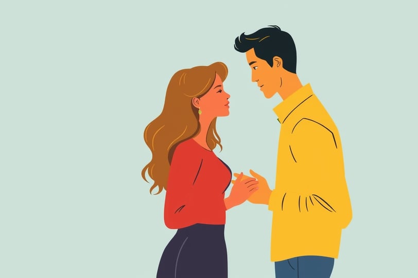 a man and woman standing next to each other