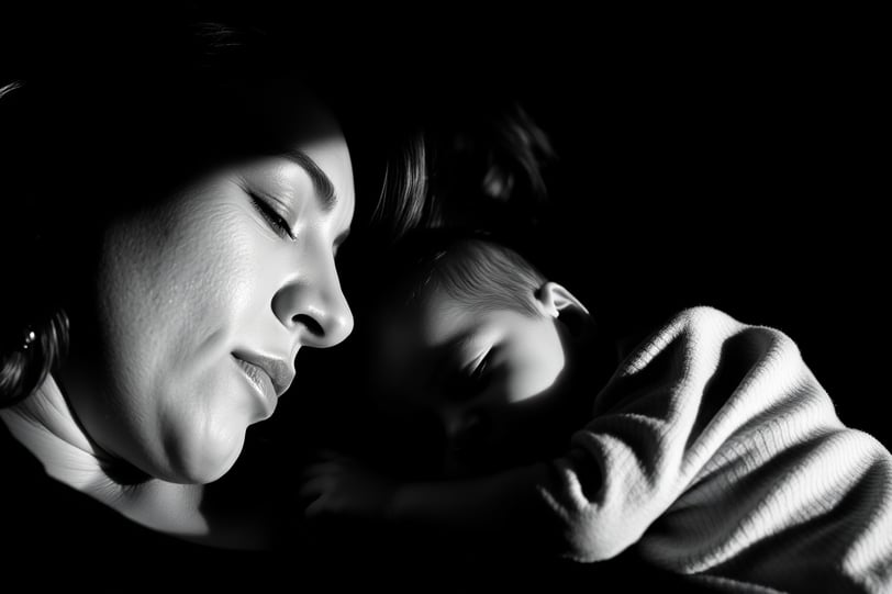 mom and baby sleeping