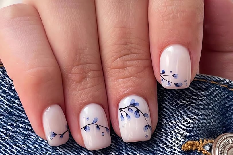 pastel florals spring manicure