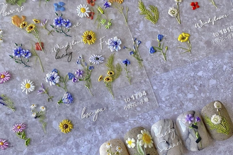 natural motifs floral stickers