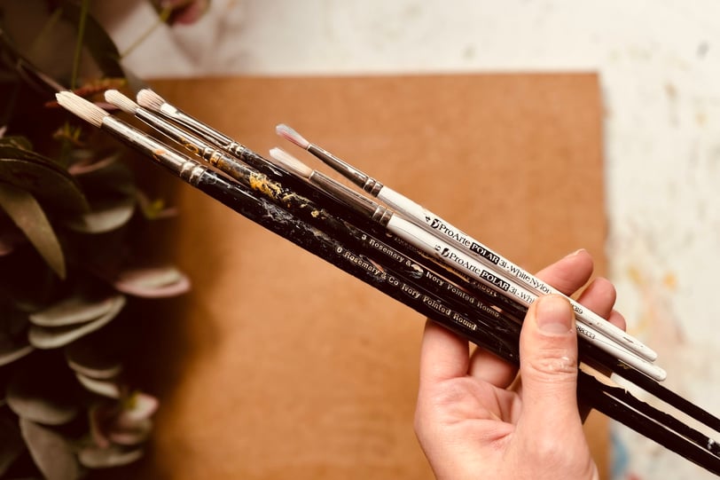 The paintbrushes I use for painting