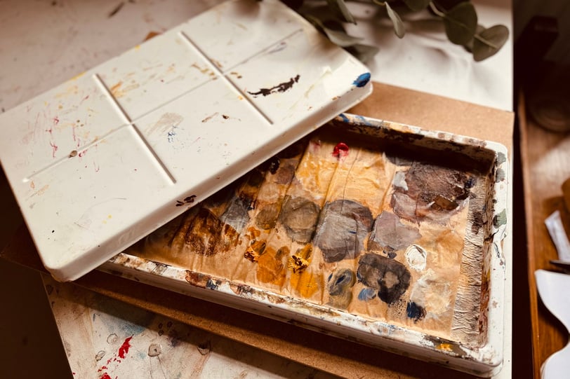 The stay wet palette I use in my painting process