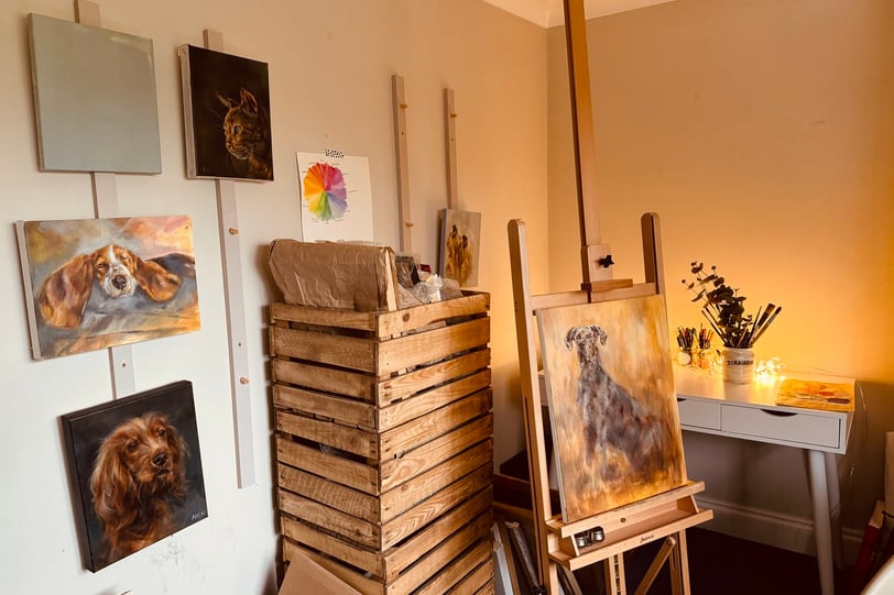 My studio space where I paint and store my artwork