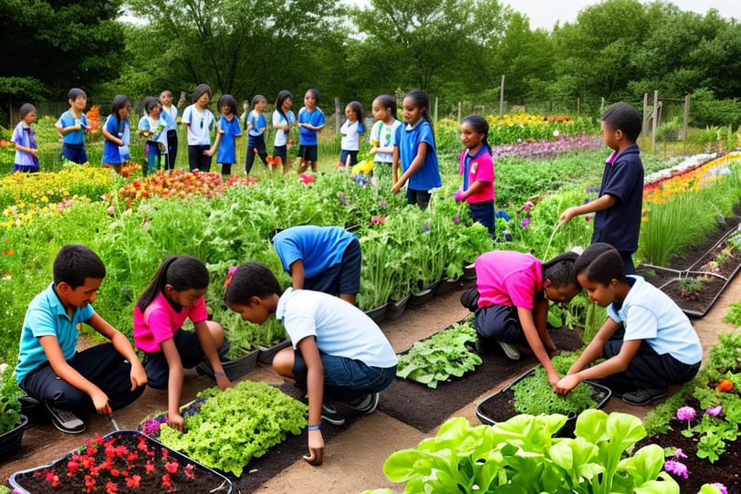 1. crianças e escola - poder de uma horta comunitária -IA