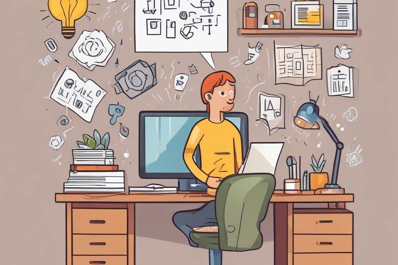 um homem sentado em uma mesa com um laptop e um laptop