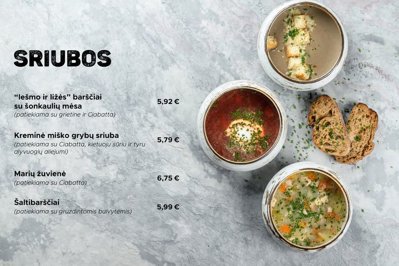 jachtklubo meniu sriubos
