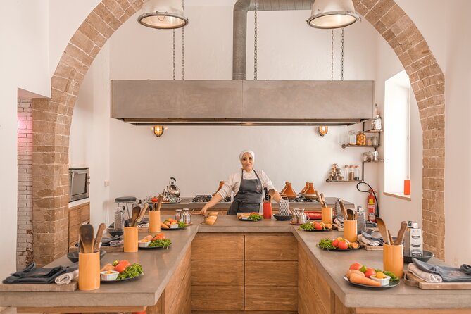 morocco gastronomy a woman in a kitchen with a large archway