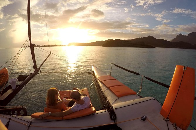 Luxury Catamaran cruise Bora Bora sunset 