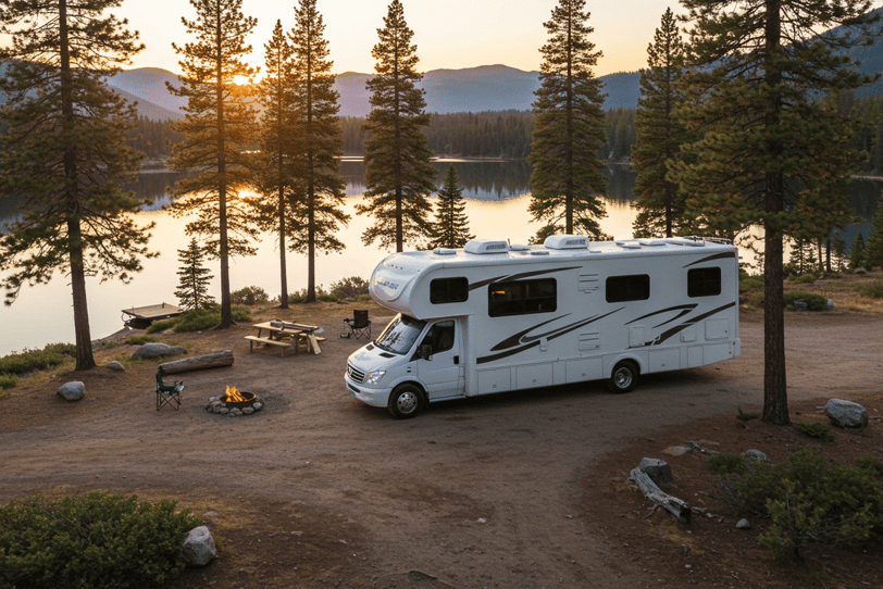 Showcasing top RV trends 2025, including Smart RV technology at a National Park