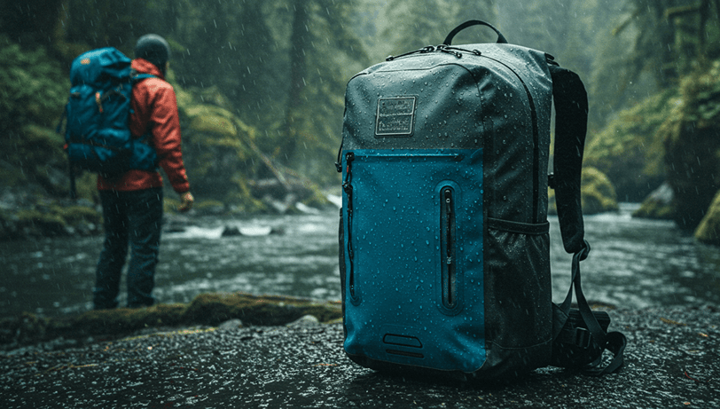 Traveler utilizing a Tech Backpack with charging capabilities, showcasing versatility for US city